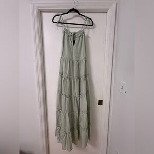 NWT- Lulus Light/Mint Green Tiered Maxi Dress